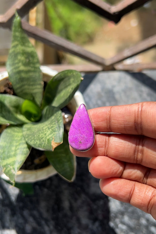 Purple natural stone ring