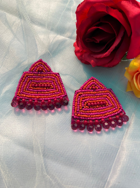 Trapezium beaded earings