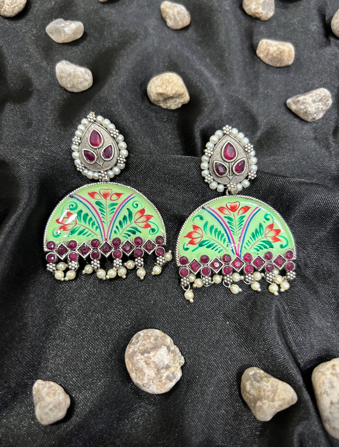 Handpainted arch earings