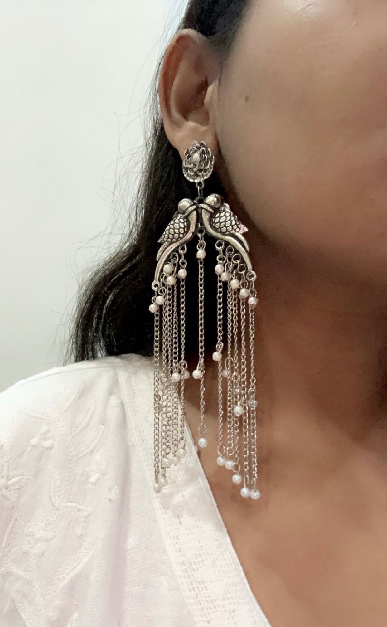 Parrot chain earings