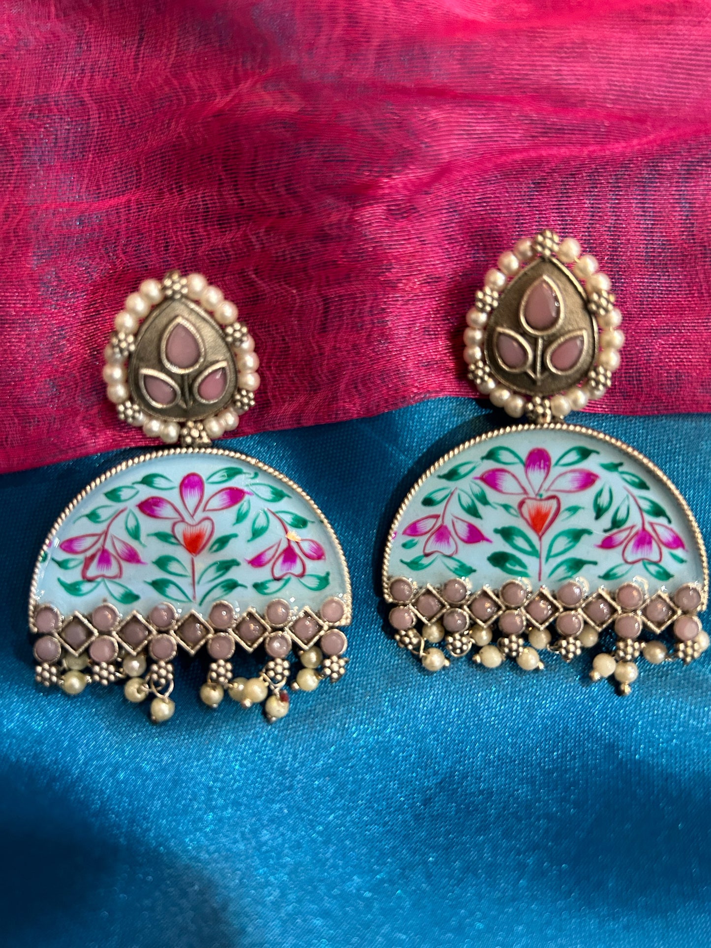 Handpainted arch earings