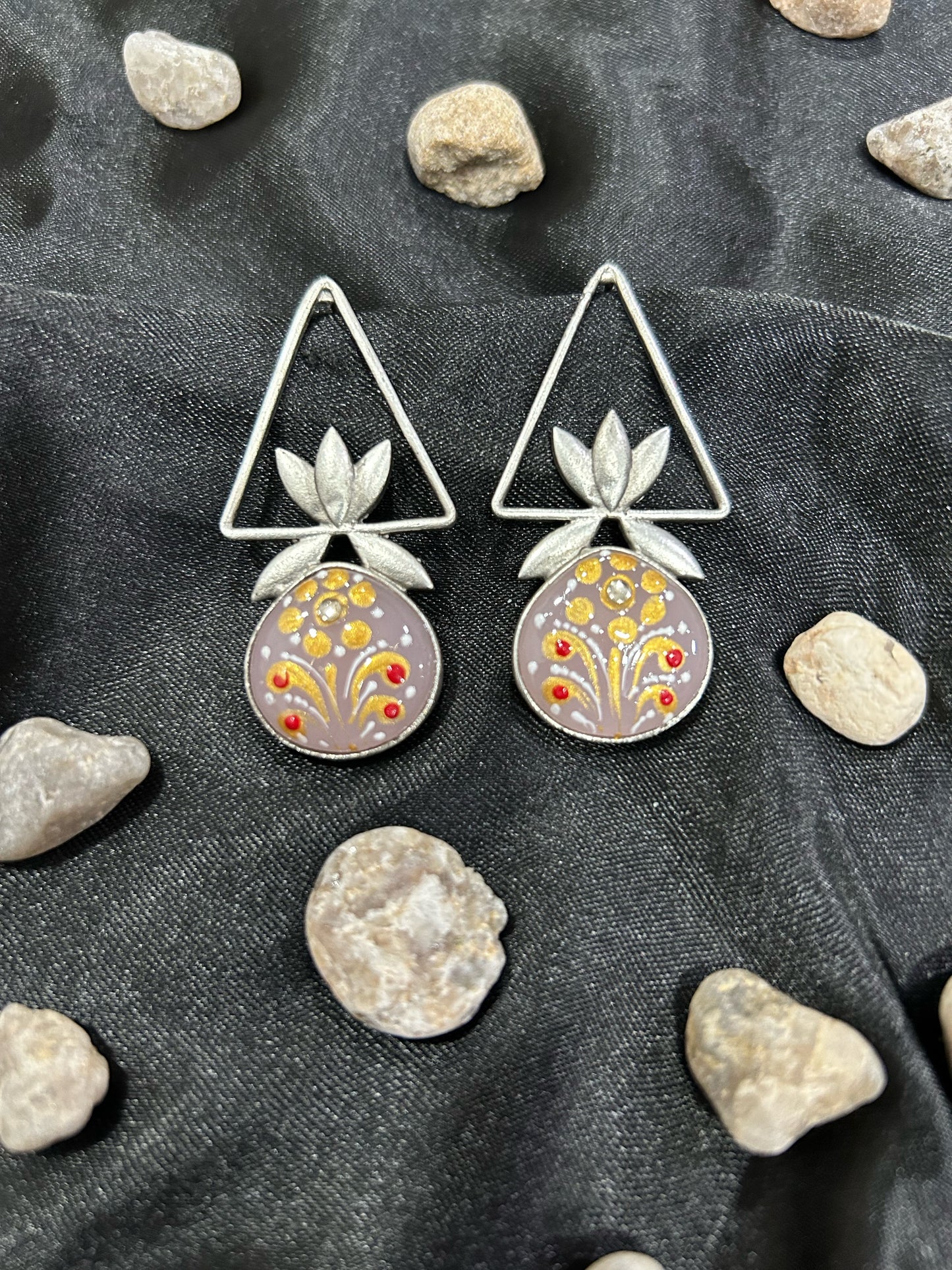 Handpainted kamal earings