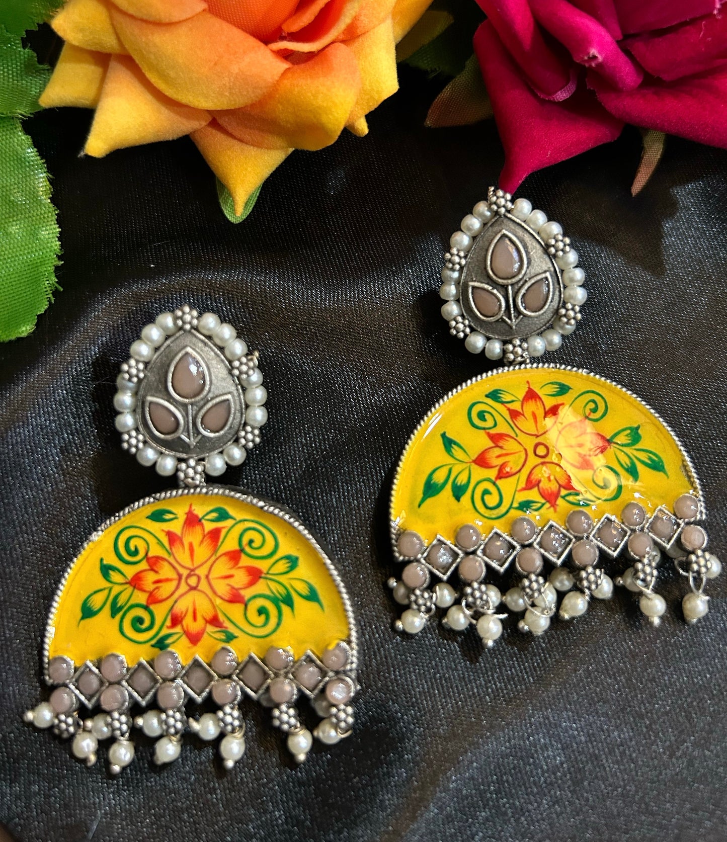 Handpainted arch earings