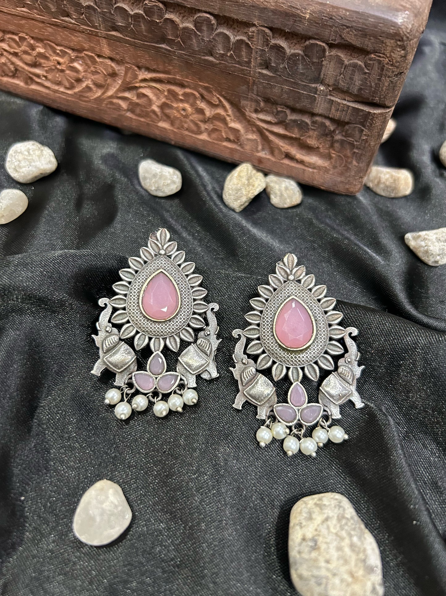 Elephant stone earings