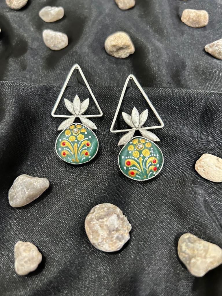 Handpainted kamal earings