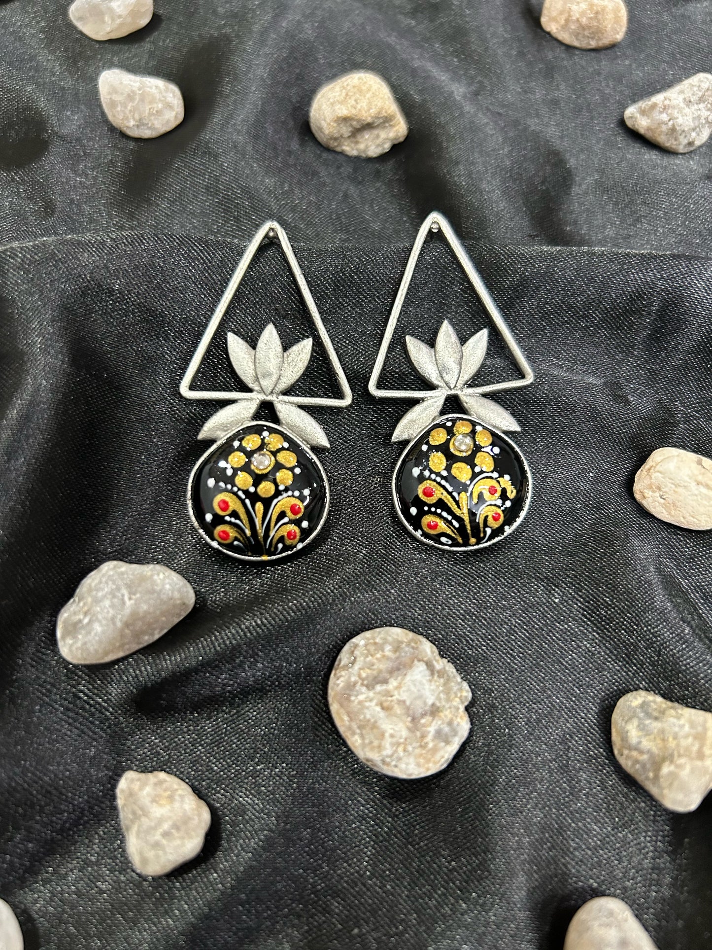 Handpainted kamal earings