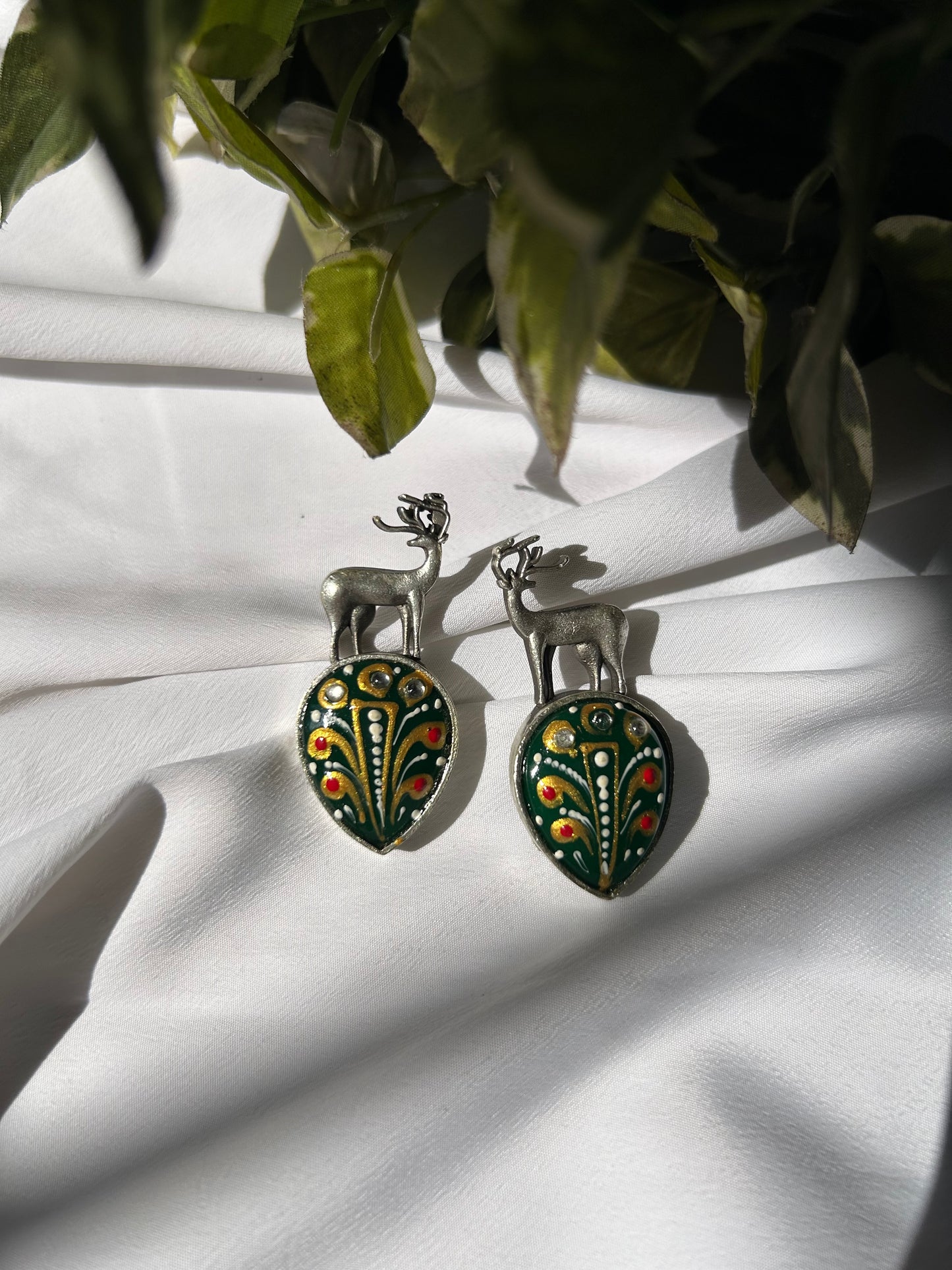 Handpainted mrig earings