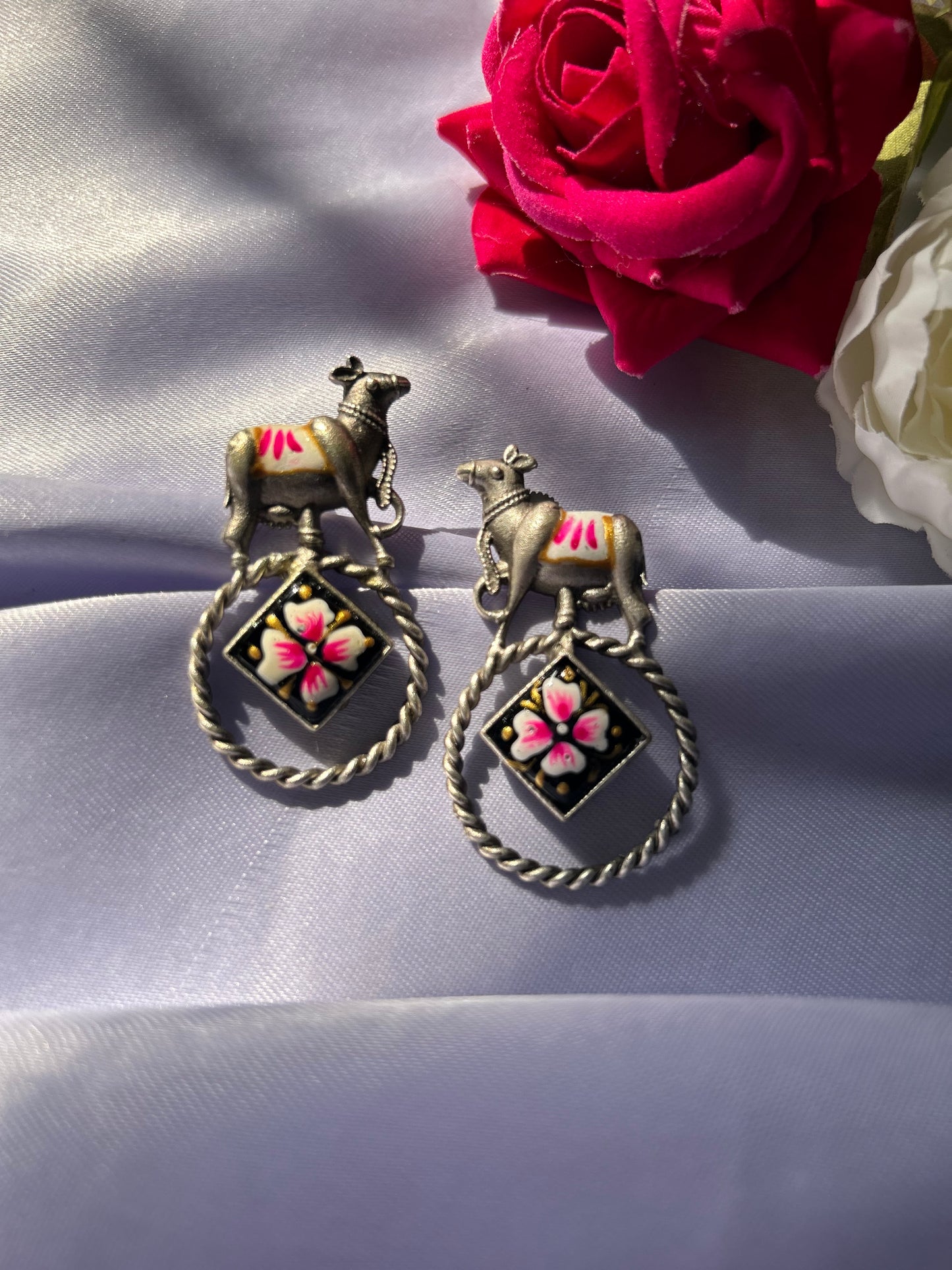 Handpainted nandi earings